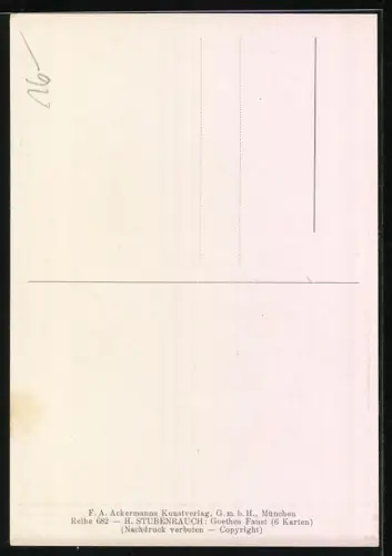 Künstler-AK In Marthens Garten, Faust