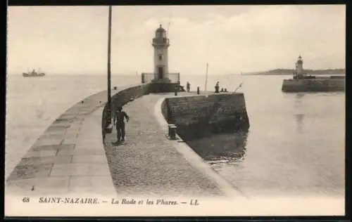 AK Saint-Nazaire, La Rade et les Phares