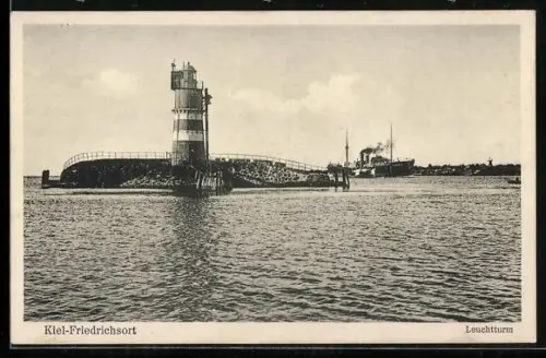 AK Kiel-Friedrichsort, Leuchtturm von See aus