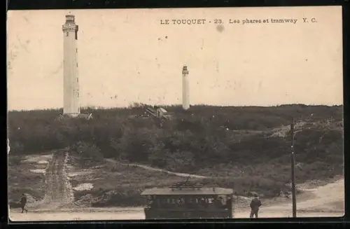 AK Le Touquet, Les phares et tramway