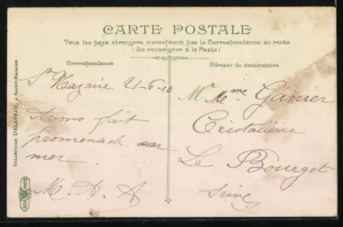 AK St-Nazaire, La Vieille Jetée & le Môle, Le Transatlantique La Navarre quitte la Rade, Leuchtturm