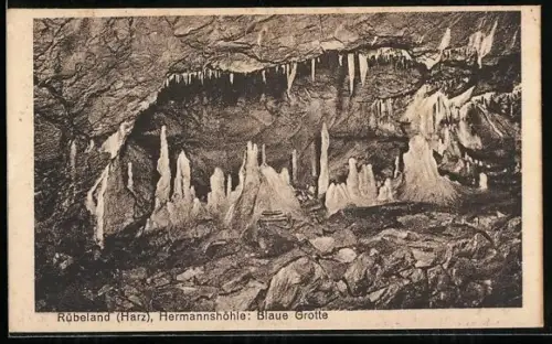 AK Rübeland /Harz, Blaue Grotte in der Hermannshöhle