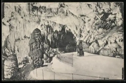 AK Adelsberger Grotte, Belvedere in der Grotte