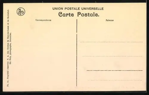 AK Grottes de Han, le Pont de la Salle d`Armes, Höhlenpartie mit Brücke