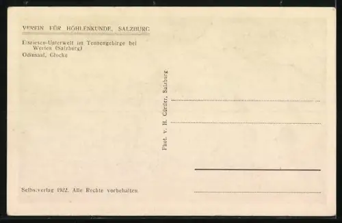 AK Werfen /Salzburg, Eisriesen-Unterwelt im Tennengebirge, Odinsaal, Glocke