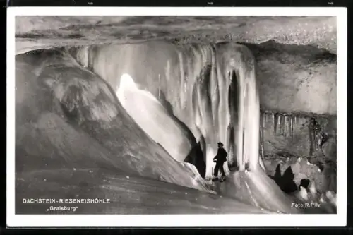 AK Dachstein-Rieseneishöhle /Schönbergeralpe, Gralsburg in der Höhle