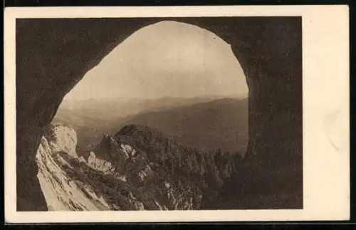 AK Eisriesen-Unterwelt bei Werfen, Ausblick aus dem Höhlenportal