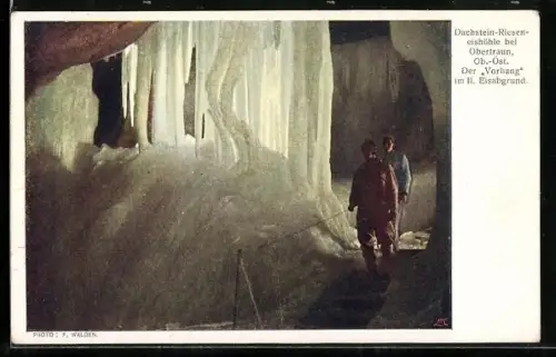 AK Dachstein-Rieseneishöhle, Der Vorhang im II. Eisabgrund