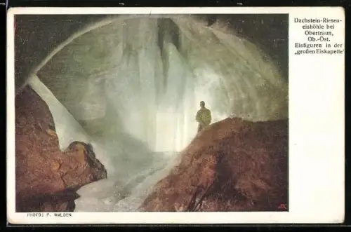 AK Dachstein-Rieseneishöhle bei Obertraun, Eisfiguren in der grossen Eiskapelle