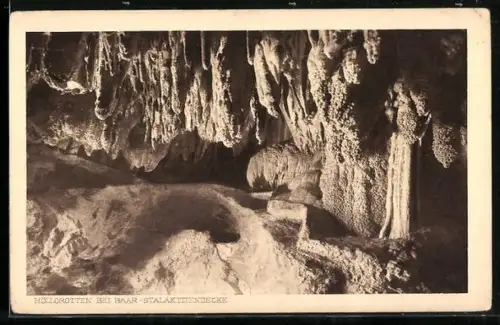 AK Höllgrotten bei Baar. Stalaktitendecke in der Höhle