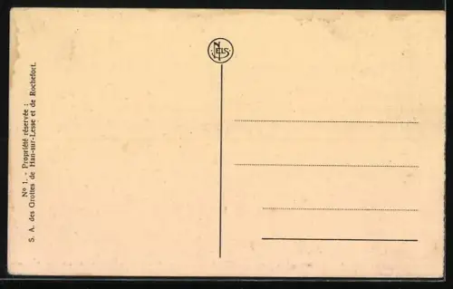 AK Grotte de Han, L`Entrée de la Salle des Draperies, Stalaktiten in der Tropfsteinhöhle