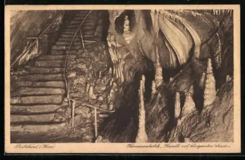 AK Rübeland /Harz, Hermannshöhle, Kapelle mit klingenden Säulen