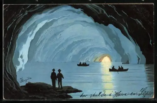 Künstler-AK Capri, Grotta Azzurra