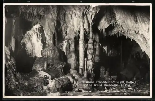 AK Einhorn Tropfsteinhöhle /Hohe Wand, III. Halle