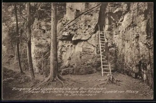 AK Lippoldshöhle bei Brunkensen, Eingang zur Höhle