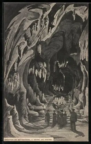 Künstler-AK Bétharram, Les Grottes, Canal de Venise