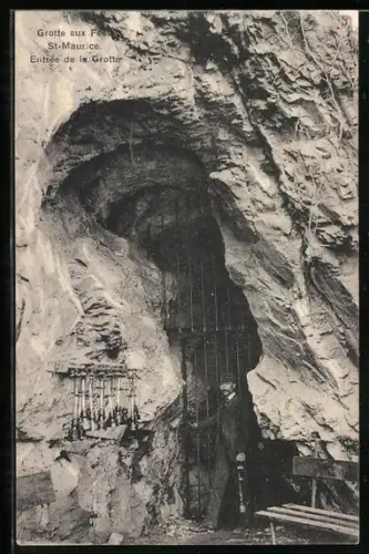 AK St. Maurice, Grotte aux Fées, entrée de la grotte