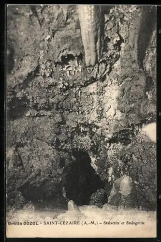 AK Saint-Cézaire /A.-M., Grotte Dozol, Stalactite et Stalagmite