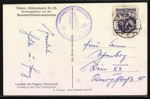 AK Lurhöhle, Vorhang in der Paul Paillergrotte