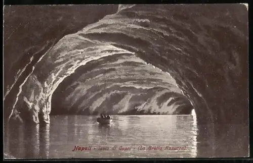 Künstler-AK Napoli, Isola di Capri, La Grotta Azzurra