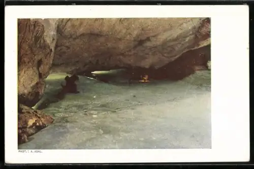 AK Salzburg, Eisriesenwelt im Tennergebirge, Sturmsee gegen Eistor