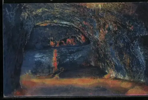 Künstler-AK Saalfeld in Thür., Feengrotten, Rechte Quellgrotte