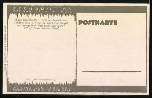 AK Saalfeld / Thür., Feengrotte, mittlere Quellgrotte