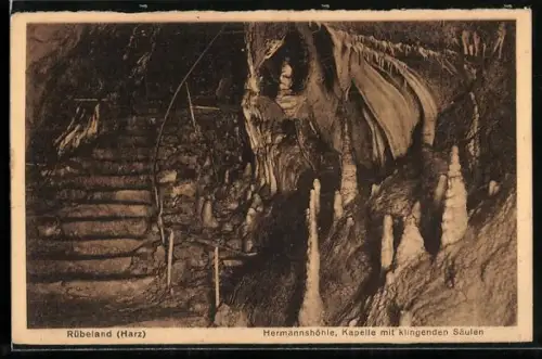 AK Rübeland / Harz, Hermannshöhle, Kapelle mit klingenden Säulen