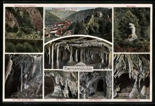 AK Hermannshöhle, Eingang und Ausgang, Höhlenbär, 8000 jährige Säule, Kanzel, Wächter, Krystallkammer