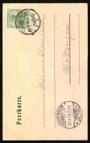 Relief-AK Dechenhöhle, Palmgrotte in der Höhle