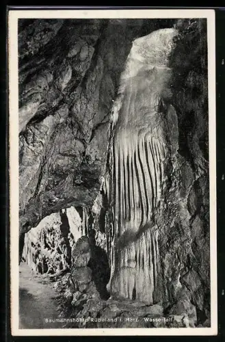 AK Rübeland i. Harz, Wasserfall in der Baumannshöhle