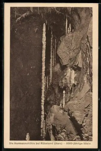 AK Rübeland /Harz, 8000-jährige Säule in der Hermannshöhle