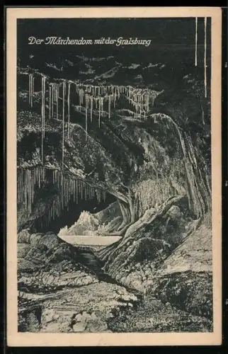 AK Saalfeld, Feengrotten, Der Märchendom mit der Gralsburg