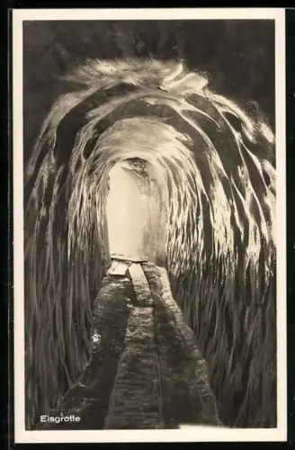 AK Eigergletscher, Tunnel in der Eisgrotte