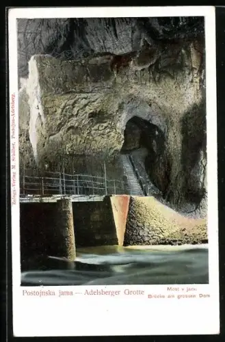 AK Adelsberg, Adelsberger Grotte, Brücke am Grossen Dom