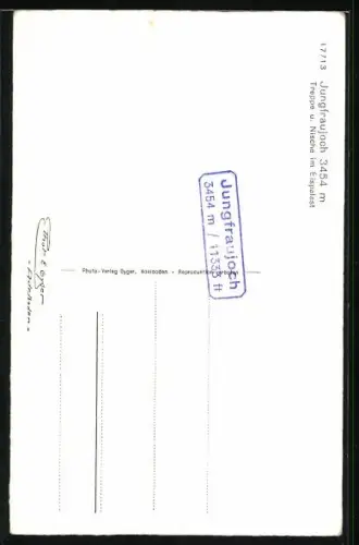 AK Jungfraujoch, Treppe und Nische im Eispalast