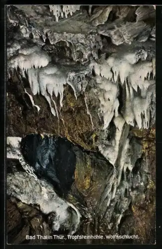 AK Bad Thal in Thüringen, Tropfsteinhöhle, Wolfsschlucht
