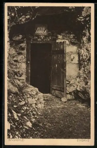 AK Eingang zur Bing-Höhle in Streitberg