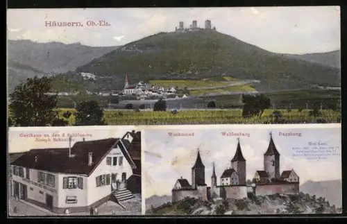 AK Häusern, Gasthaus zu den 3 Schlössern, Weckmund, Wahlenburg, Dagsburg