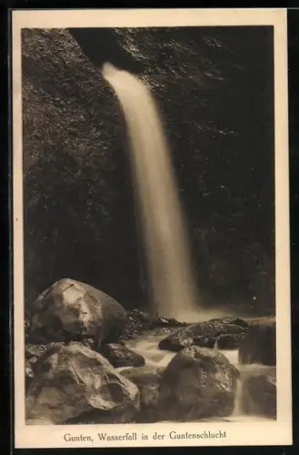 AK Gunten, Wasserfall in der Guntenschlucht