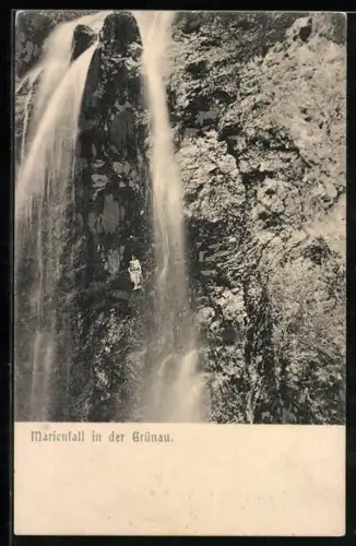 AK Marienfall in der Grünau, Blick auf den Wasserfall