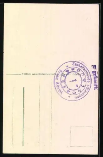 AK Waldpartie mit Zackelfall im Riesengebirge