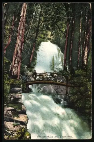 AK Thunersee, Beatushöhlen mit Wasserfall