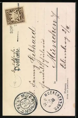 AK Almbachklamm, Blick auf den Wasserfall