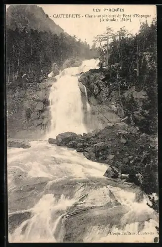 AK Cauterets /Les Pyrenees, Chute supérieure du Pont d`Espagne