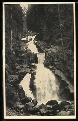 AK Triberg, Brücke über den Wasserfall