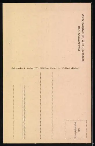 AK Wild-Gutachtal /Bad. Schwarzwald, Zweribachfall im Wald