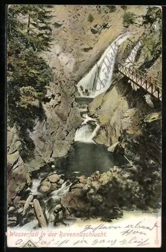AK Wasserfall in der Ravennaschlucht