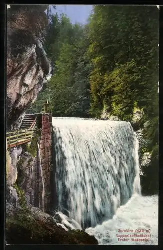AK Dornbirn, Erster Wasserfall in der Rappenlochschlucht
