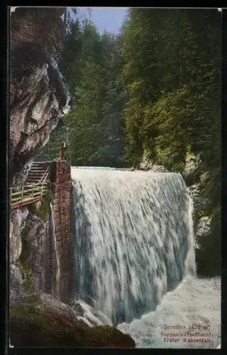 AK Dornbirn, Erster Wasserfall in der Rappenlochschlucht